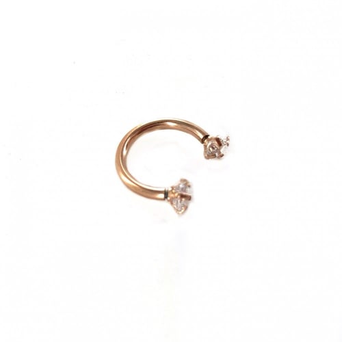 16g Rose Gold Crystal Horseshoe