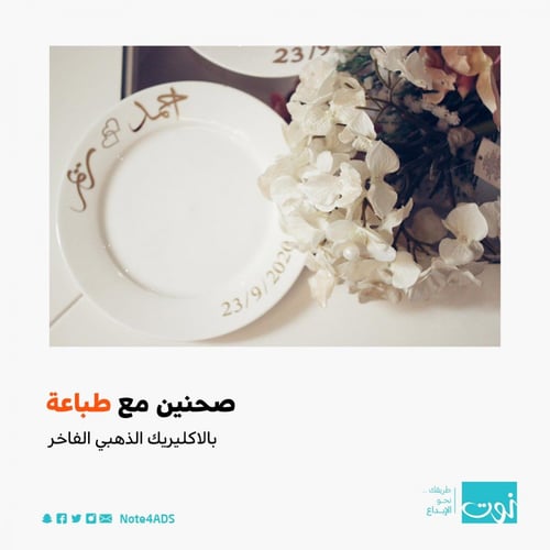 صحنين مع طباعه ذهبي