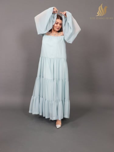 فستان سماوي شيفون