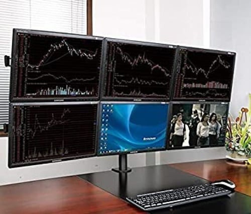 حامل 6 شاشات من 10 الى 24 انش قابل للتعديل