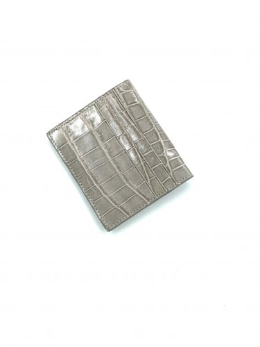 SEMI SHINY GREY CROCODILE MEN'S WALLET