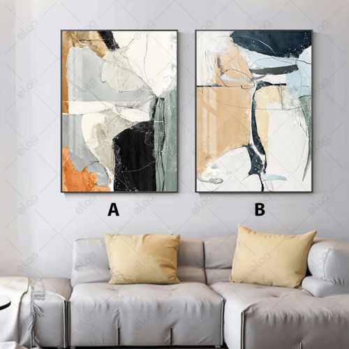 لوحة فن تجريدي بألوان متعددة