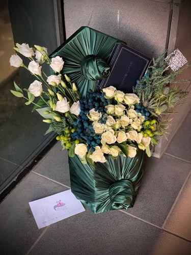 تنسيق الهديه على بوكس قماشي