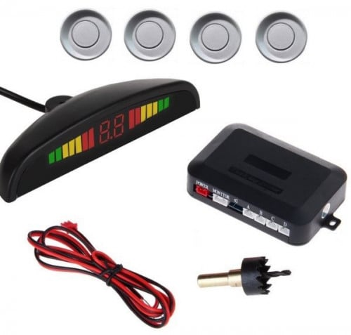 طقم حساسات خلفية لجميع أنواع السيارات مع شاشة توجي...