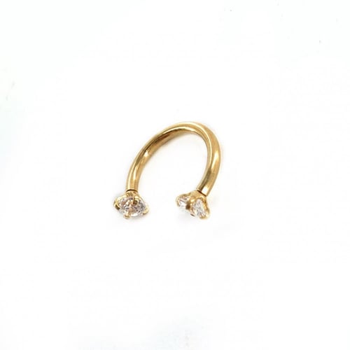 16g Gold Crystal Horseshoe