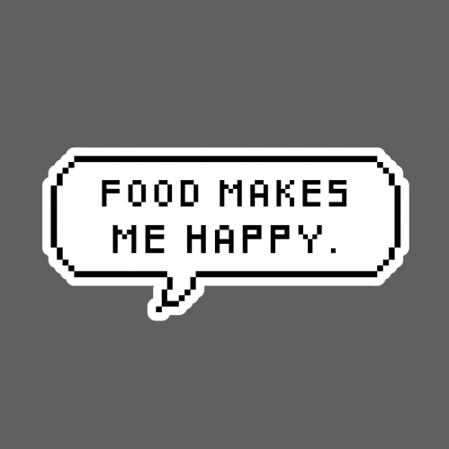 ملصق - food makes me happy