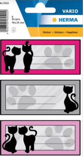 ستيكر , اتكيت شكل قطة, 3 اوراق