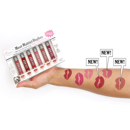 مجموعة 6 احمر شفاه سائل ميت مات هيوز من ذا بالم -...