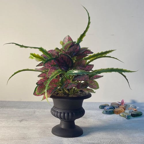 مركن زرع صناعي اخضر وزهري