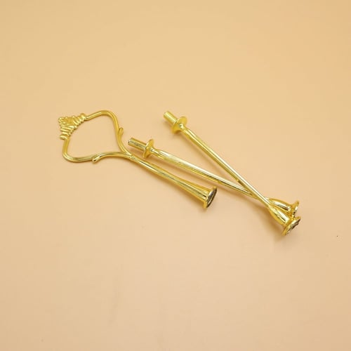 قطع تثبيت حامل كيك شكل ذهبي مزخرف