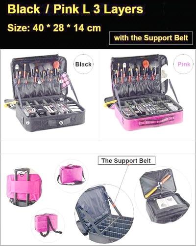 حقيبة شنطة ماكياج مستحضرات التجميل فرش مجوهرات أدو...