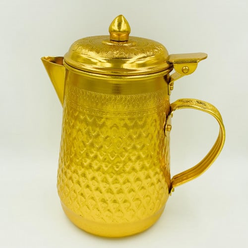 ابريق حليب المنيوم منقوش ذهبي