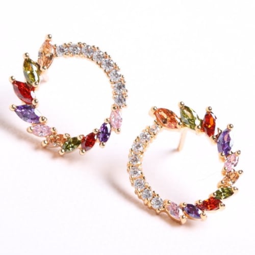 حلق زركون ملون ناعم