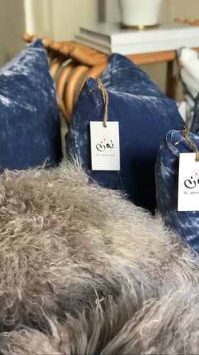 غطاء وسادة فرو طبيعي 100% موكا رمادي