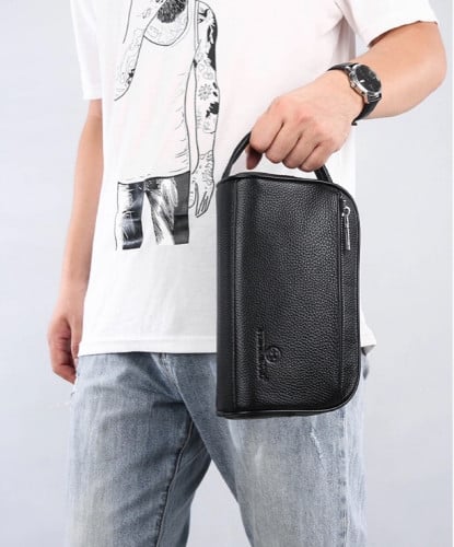 شنطة رجالية من فيديكابولو جلد طبيعي باللون الاسود