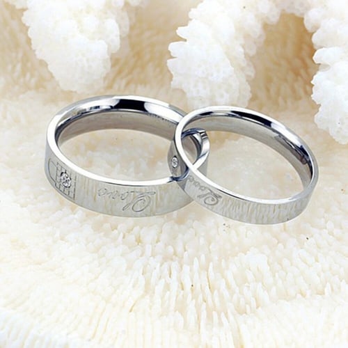 خواتم كوبلز خطوبة زواج ارتباط مطلية فضة شكل قفل وم...