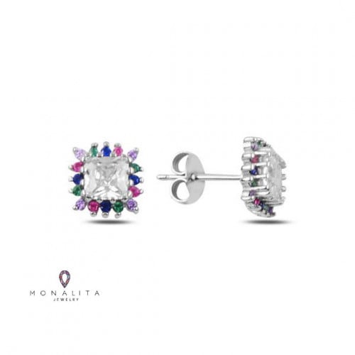 حلق أنيق اللون فضي (E169) .