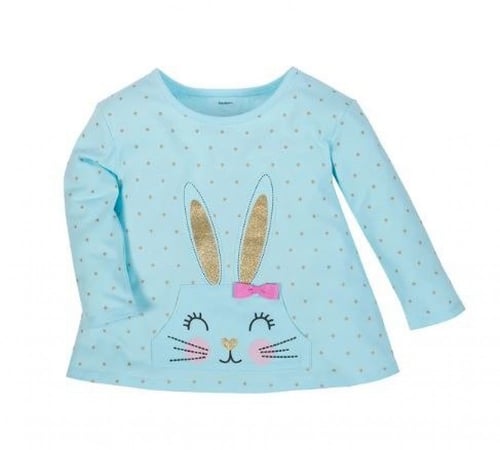 2 طقم تي شيرت بناتي اكمام من القطن العضوي 100% مار...