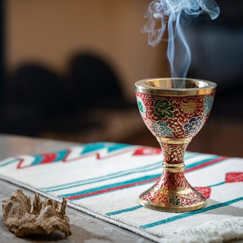 Indian incense burner - red