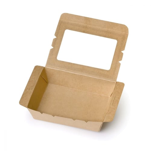 علب ورقية كرافت بنافذة الأصغر (50) علبه