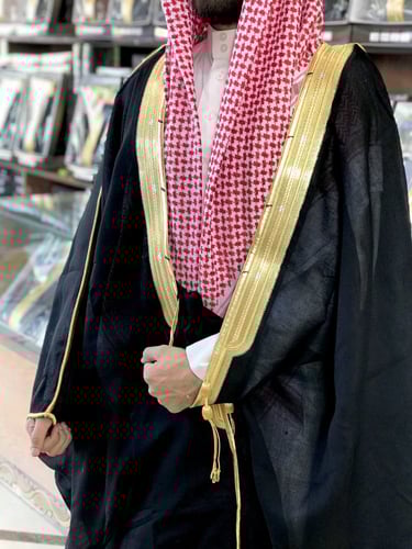 بشت رجالي رسمي لون أسود قصب كمبيوتر صناعة سعودية