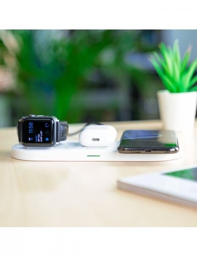 قاعدة شحن لاسلكي لأجهزة ابل حجم سليم 4 في 1 من برو...