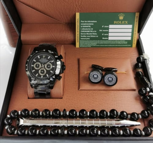 طقم رولكس رجالي أسود كامل