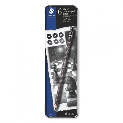 Staedtler Lumograph Black- طقم جرافيت من ٦ أقلام م...