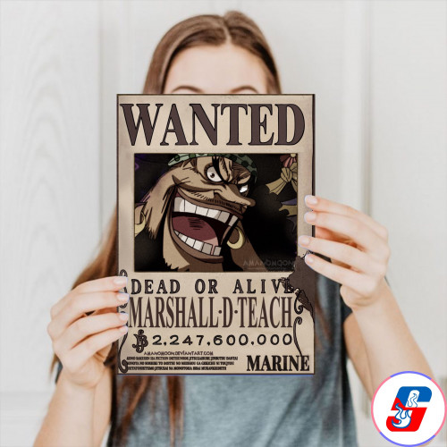 One Piece - Marshall D. Teach wanted Poster A4