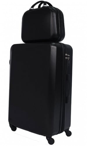 مورانو طقم شنط سفر فايبر بسحاب توسعة 4 قطع أسود