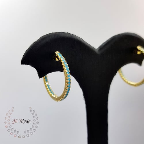 اقراط اكسسوار مرصعة بالفيروز الصناعي