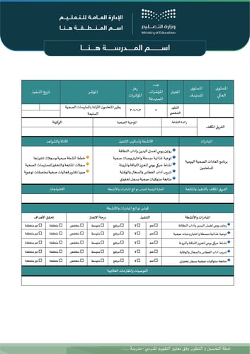 خطة التحسين والتطوير لمدارس الطفولة المبكرة و رياض...