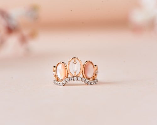 خاتم أنامل ذهب روزقولد عيار 18 مقاس 1 هندي