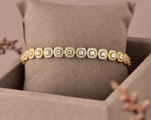 سوارة تنس من الذهب عيار 18