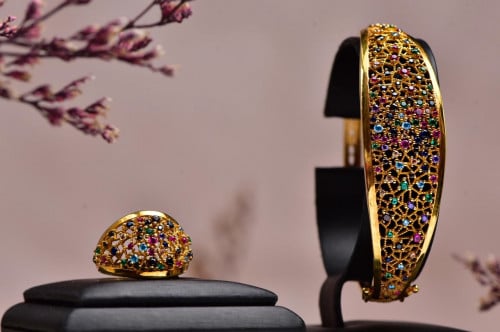 سوارة فاخرة عيار 21 مع خاتم