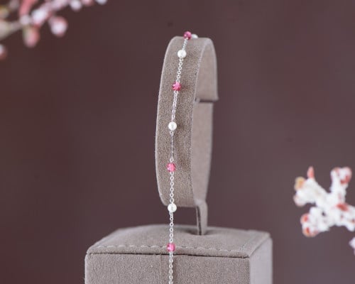 انسيال (سلسال يد) ذهب أبيض عيار 18