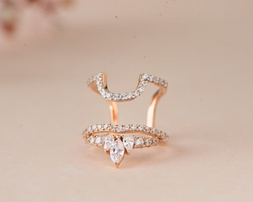 خاتم أنامل ذهب روزقولد عيار 18 مقاس 3 هندي