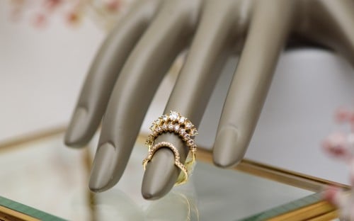 خاتم أنامل ذهب عيار 18 مقاس 6