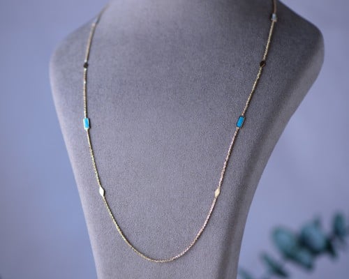 سبحة ذهب عيار 18 (الطول: 80 سم)