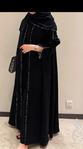 عباية كلوش قصة تطريز كم اورقنزا