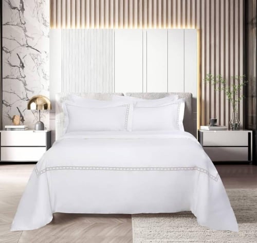 مفرش نفرين سوبر كنج فاخر قطن طبيعي100% تطريز برونز...