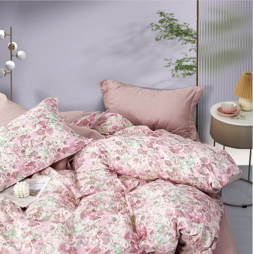 مفرش نفر ونص قطن طبيعي 100% 4 قطع