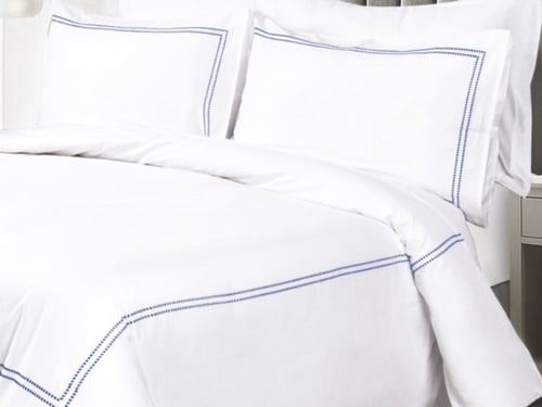 مفرش نفرين سوبر كنج فاخر قطن طبيعي100% تطريز كحلي