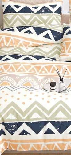 مفرش نفر ونص قطن طبيعي 100% 4 قطع