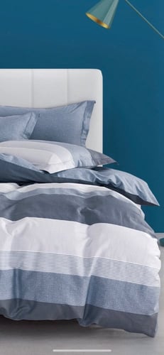 مفرش نفر ونص قطن طبيعي 100% 4 قطع