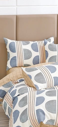 مفرش نفر ونص قطن طبيعي 100% 4 قطع