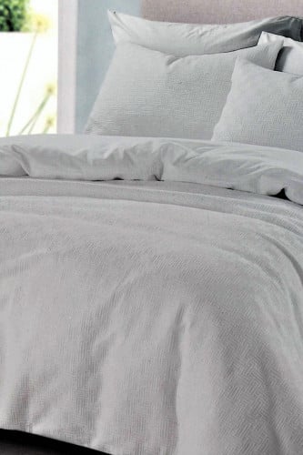 مفرش نفرين سوبر كنج قطن طبيعي 100٪ فاخر رمادي