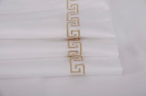 مفرش فندقي نفر ونص فاخر قطن طبيعي 100% تطريز ذهبي