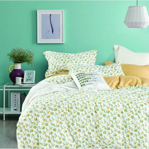 مفرش نفر ونص قطن طبيعي 100% 4 قطع