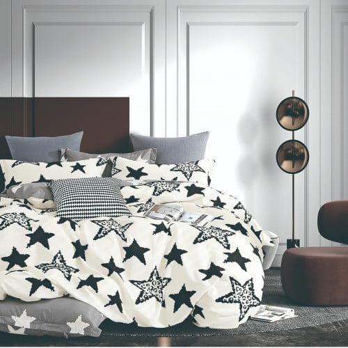 مفرش نفر ونص قطن طبيعي 100% 4 قطع